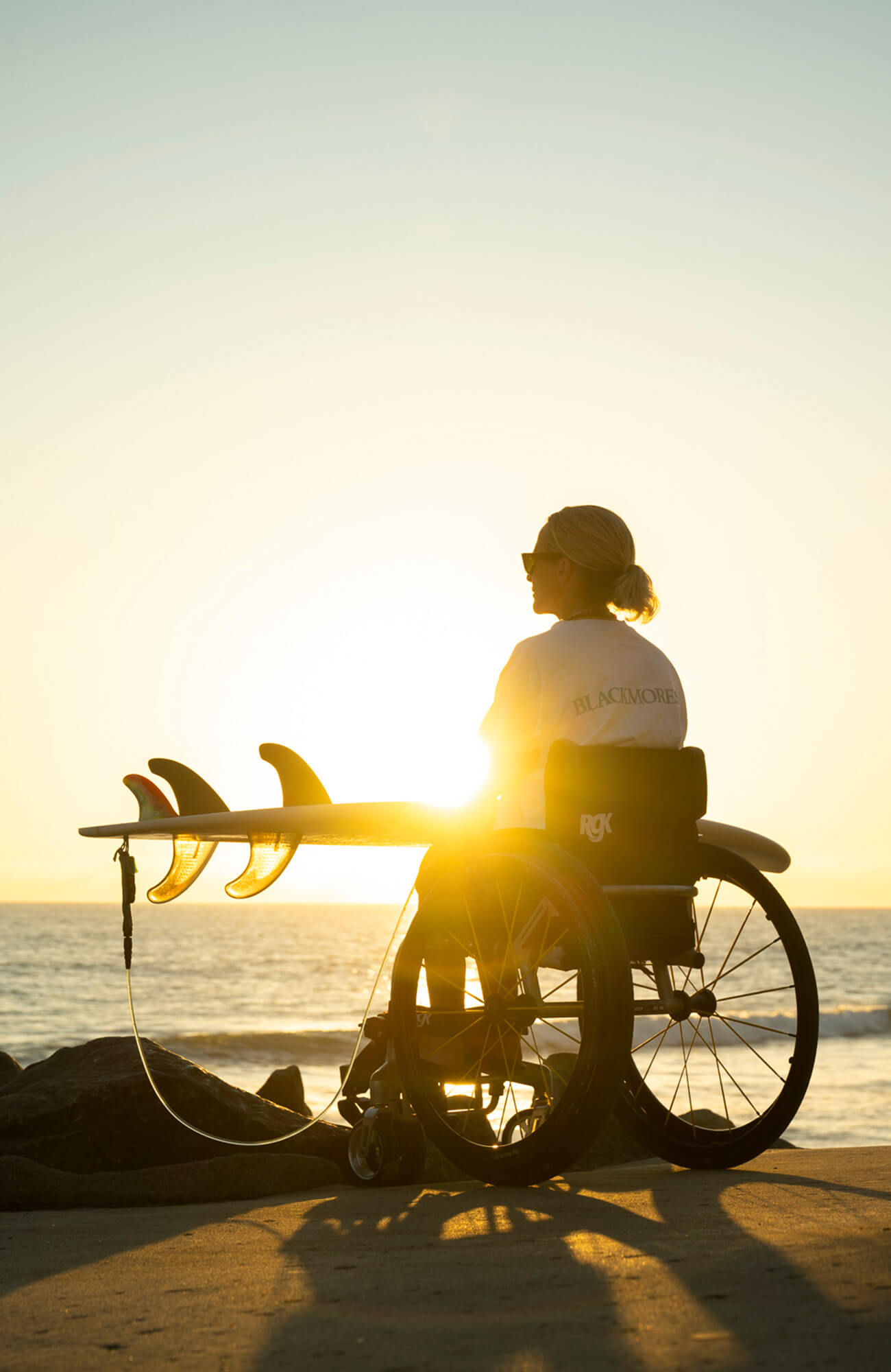 Sam Bloom Sunset Wheelchair Beach Surfing